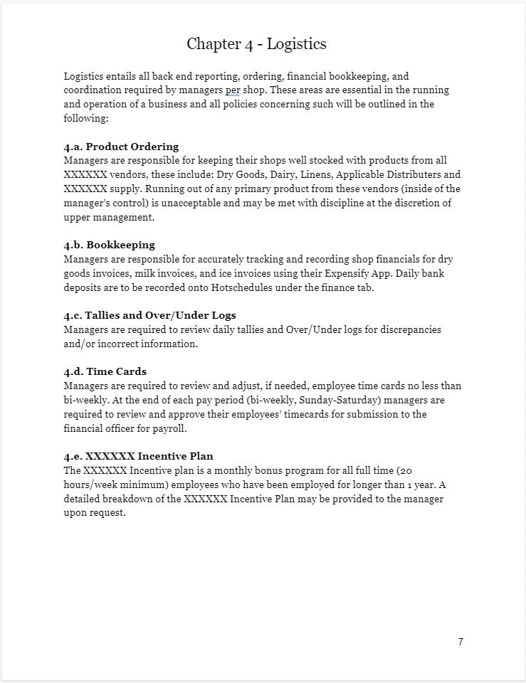 Management Policy Handbook Template