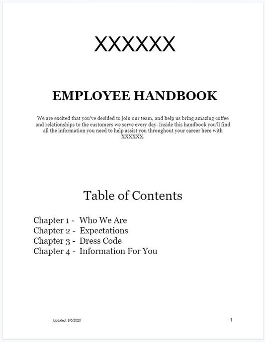 Employee Handbook Template